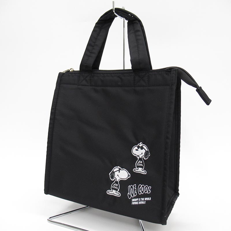 PEANUTS  モノトーン JOE COOL 保冷ランチトートバッグ L /集合ロゴ